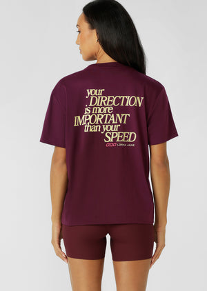 Lorna Jane Keep Going T-Shirt - Plum Red