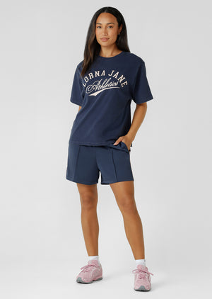 Lorna Jane Retro Shine Longline Shorts - Platinum Navy