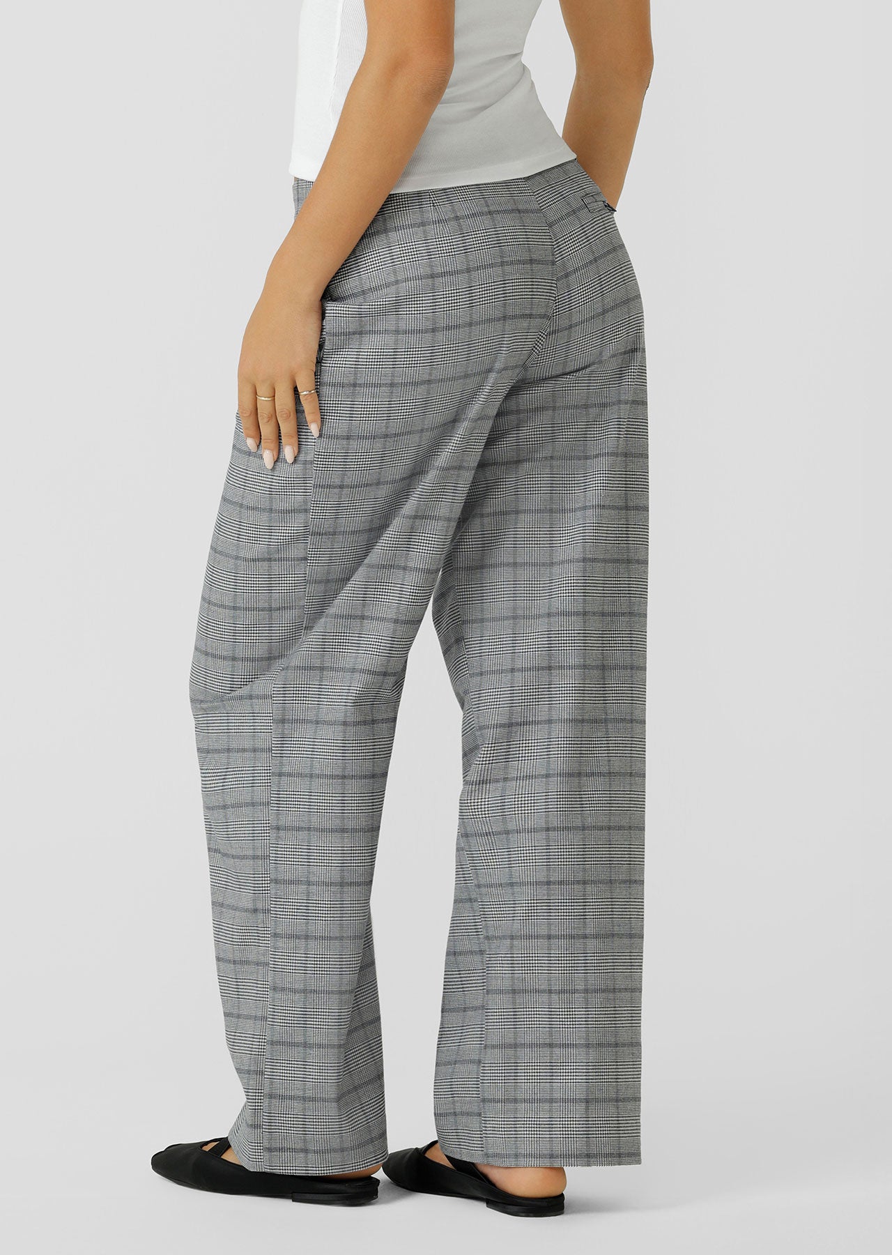 Lorna Jane Studio Tailored Pants - Grey Mini Check