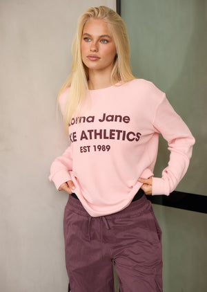 Lorna Jane Off Duty Waffle Long Sleeve T-Shirt - Peony