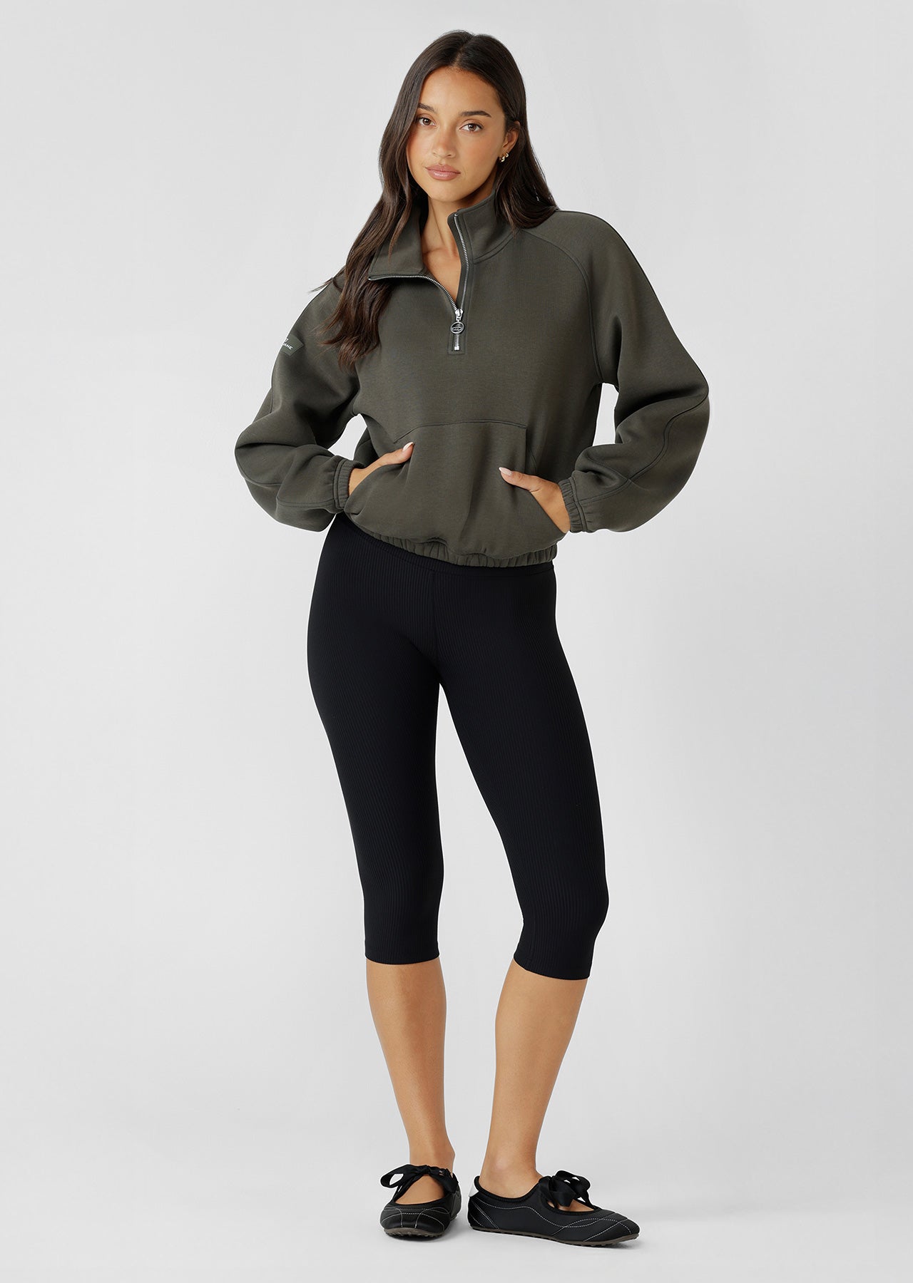 Lorna Jane Irresistible Rib Capri Leggings - Black