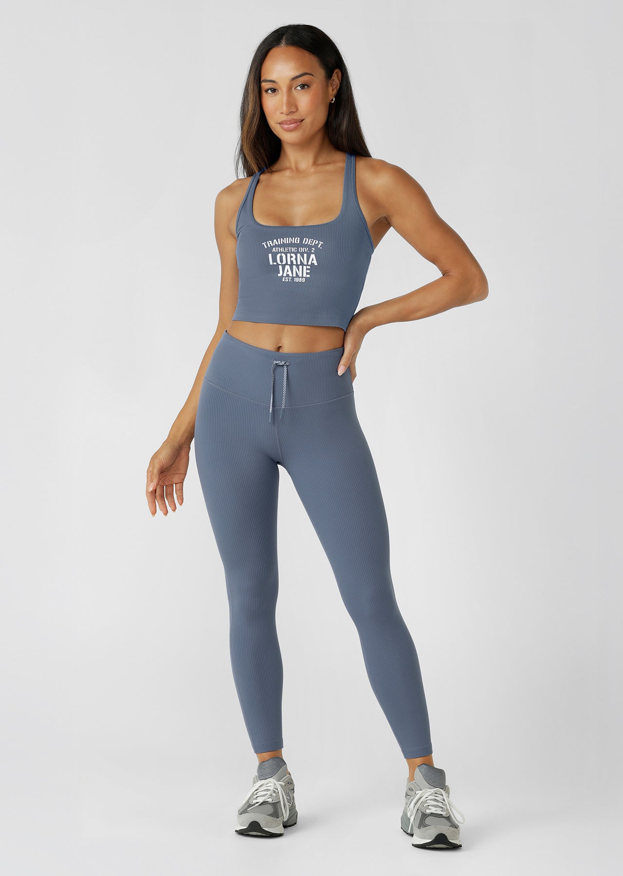 Lorna Jane Training Day Rib Bra Tank Combo - Powder Grey