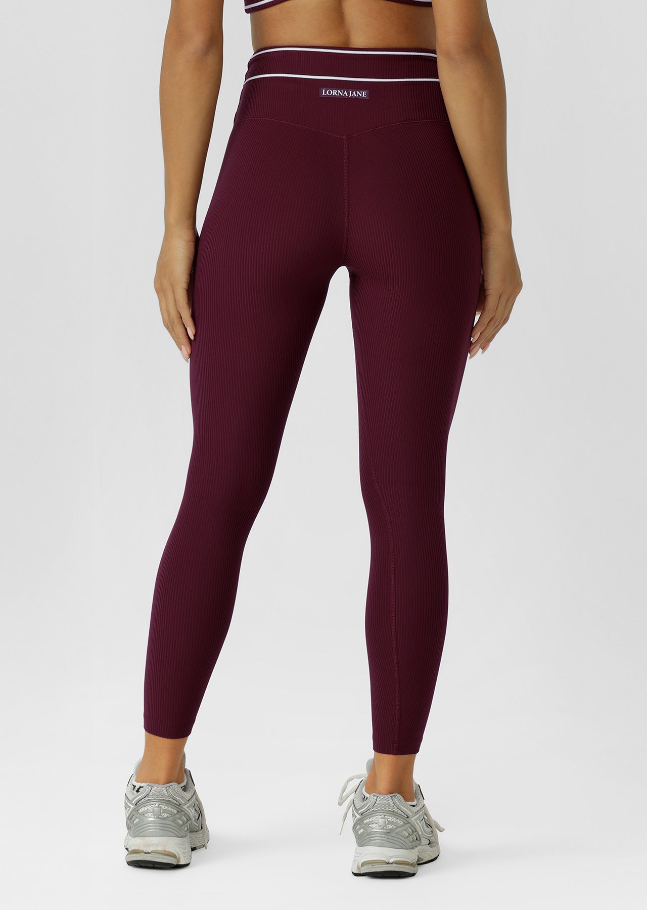 Lorna Jane All Star Luxe Rib Ankle Biter Leggings - Plum Red