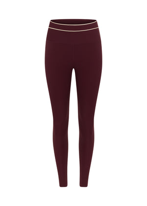 Lorna Jane All Star Luxe Rib Ankle Biter Leggings - Plum Red