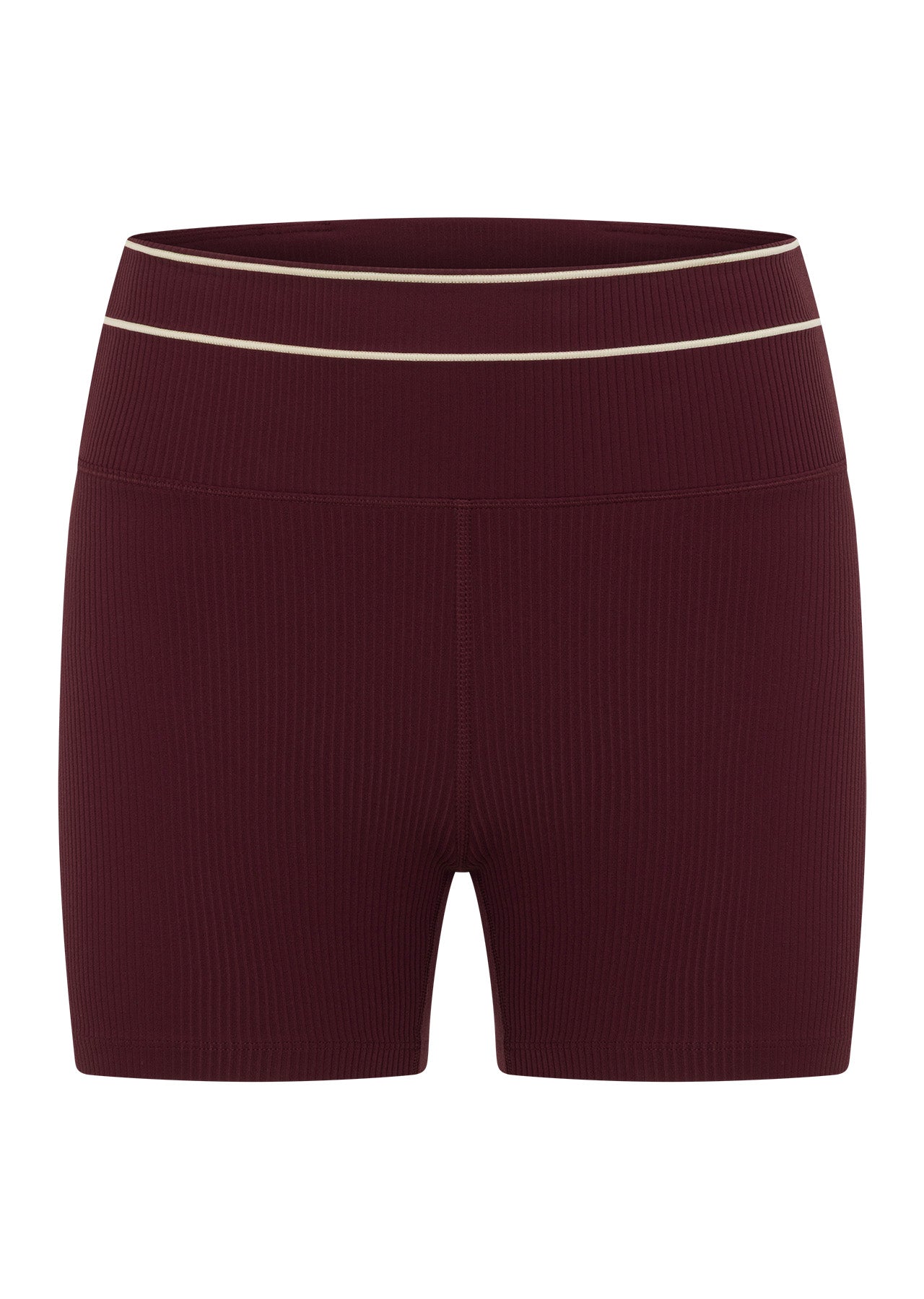 Lorna Jane All Star Luxe Rib 12cm Bike Shorts - Plum Red