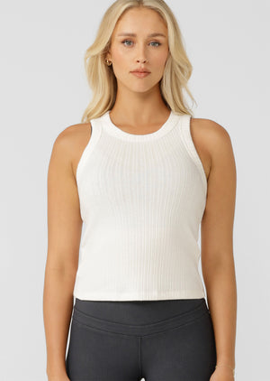 Lorna Jane Essential Wide Ribbed Tank - Porcelain