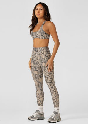 Lorna Jane Soft Serpentine No Ride Ankle Biter Leggings - Soft Serpentine Print