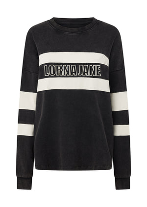 Lorna Jane Throwback Oversized Sweat - Black