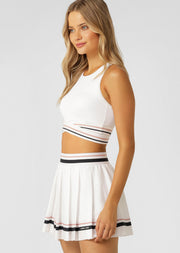Lorna Jane Get Fit Stripe Sports Bra - White