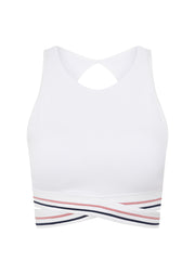 Lorna Jane Get Fit Stripe Sports Bra - White
