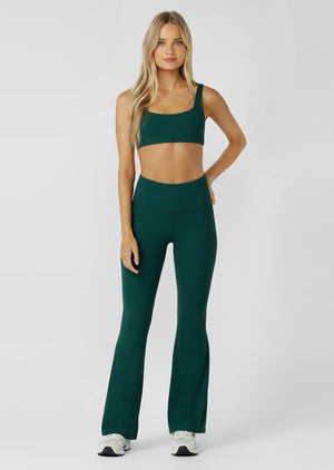 Lorna Jane Inspire Twist Back Rib Sports Bra - Midnight Green