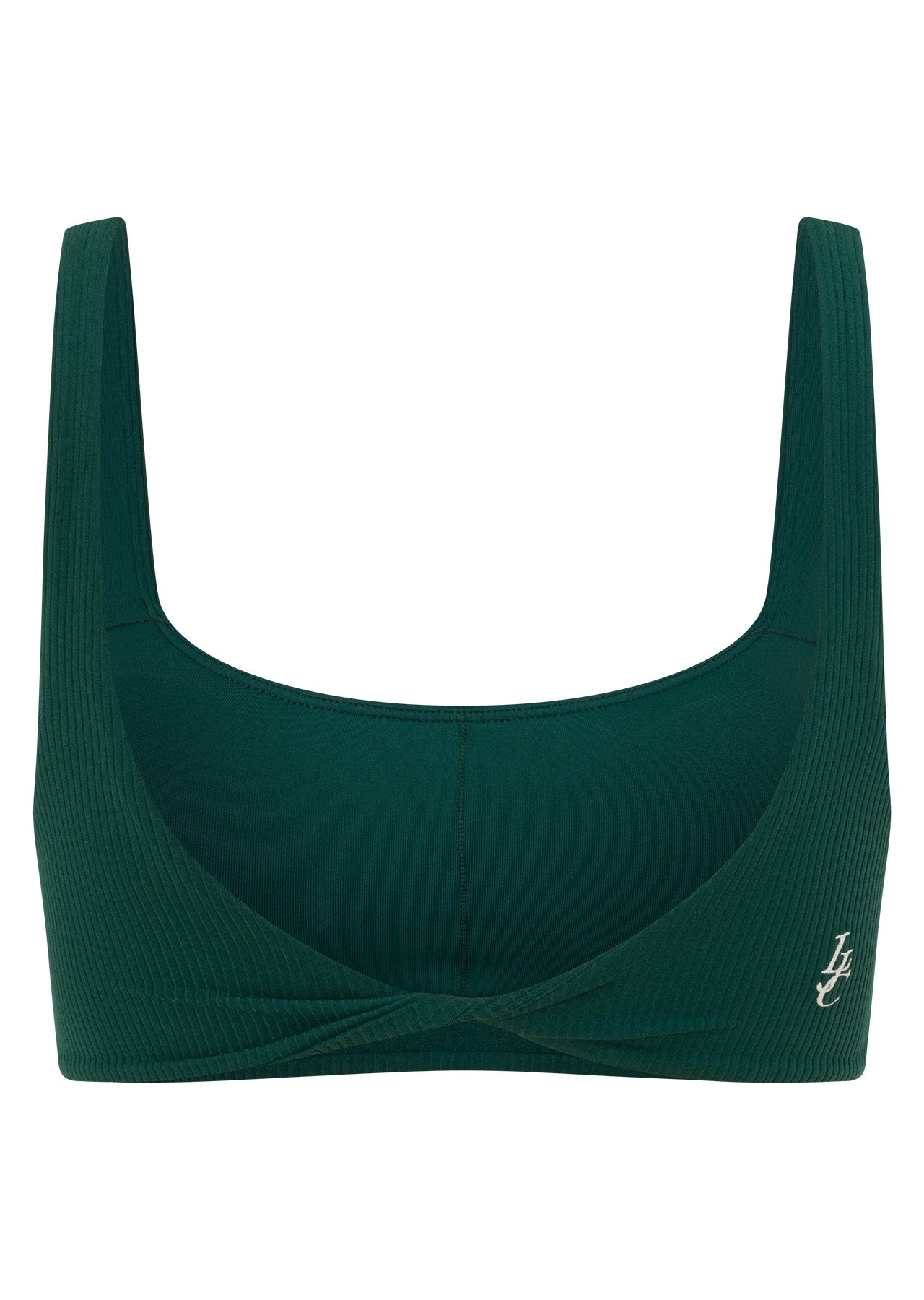 Lorna Jane Inspire Twist Back Rib Sports Bra - Midnight Green