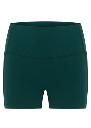 Lorna Jane Hi-Fold No Ride 2 Pocket 10cm Bike Shorts - Midnight Green