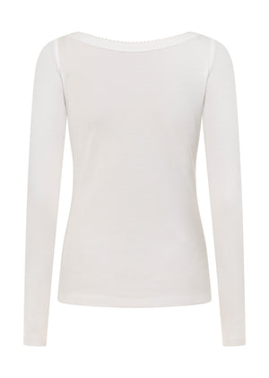 Lorna Jane Sonnet Lace Reversible Long Sleeve Rib Top - White