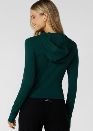 Lorna Jane All Star Active Zip Through Jacket - Midnight Green
