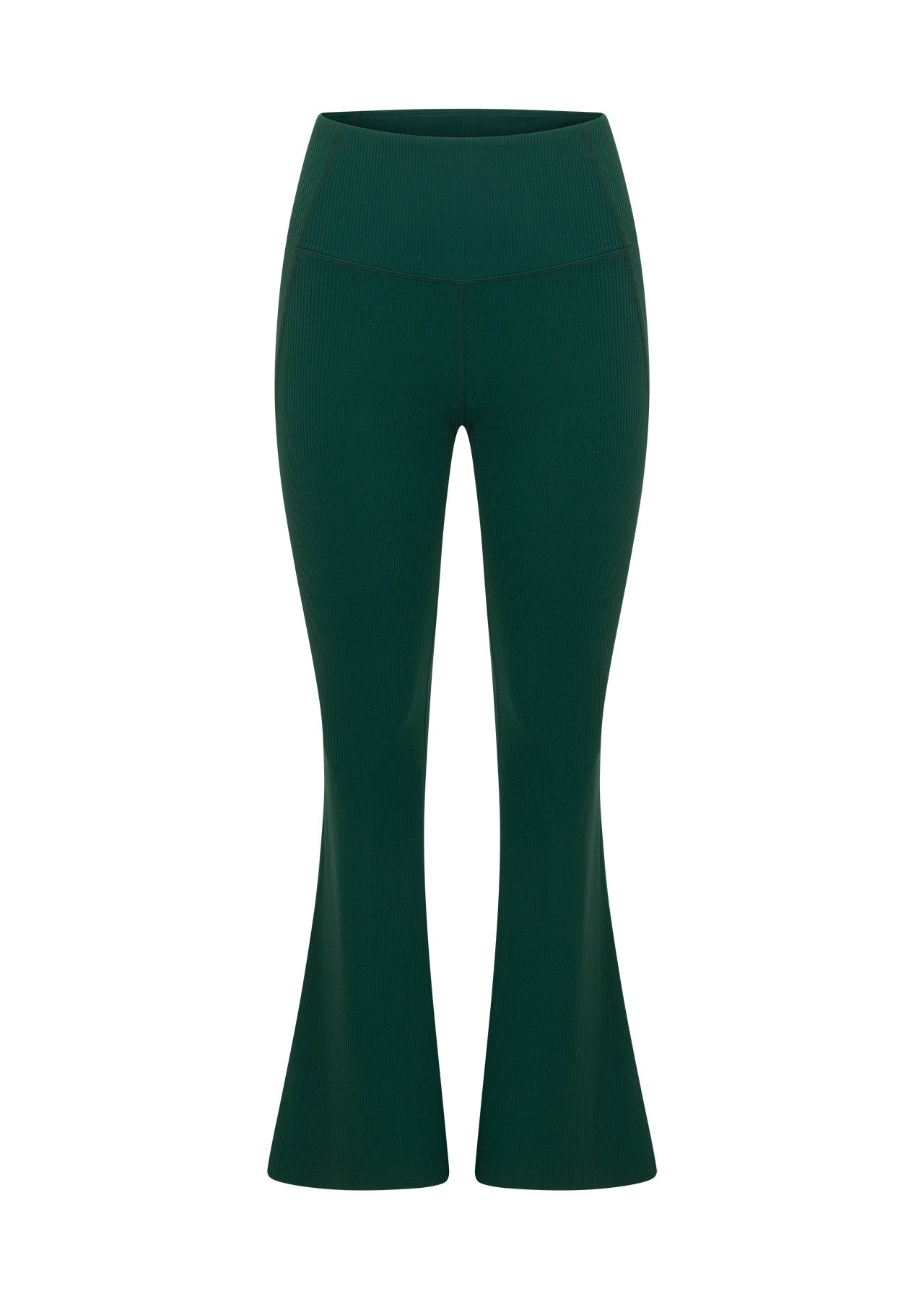 Lorna Jane Irresistible Rib Flared Leggings - Midnight Green