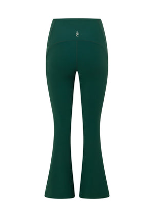 Lorna Jane Irresistible Rib Flared Leggings - Midnight Green