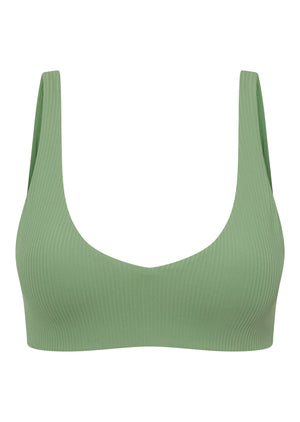 Lorna Jane Reform Rib Sports Bra - Green Goodness