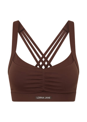 Lorna Jane Bring It All Pocket Sports Bra - Espresso