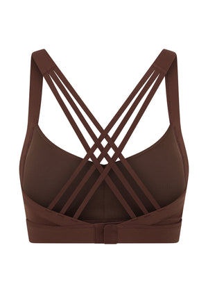 Lorna Jane Bring It All Pocket Sports Bra - Espresso