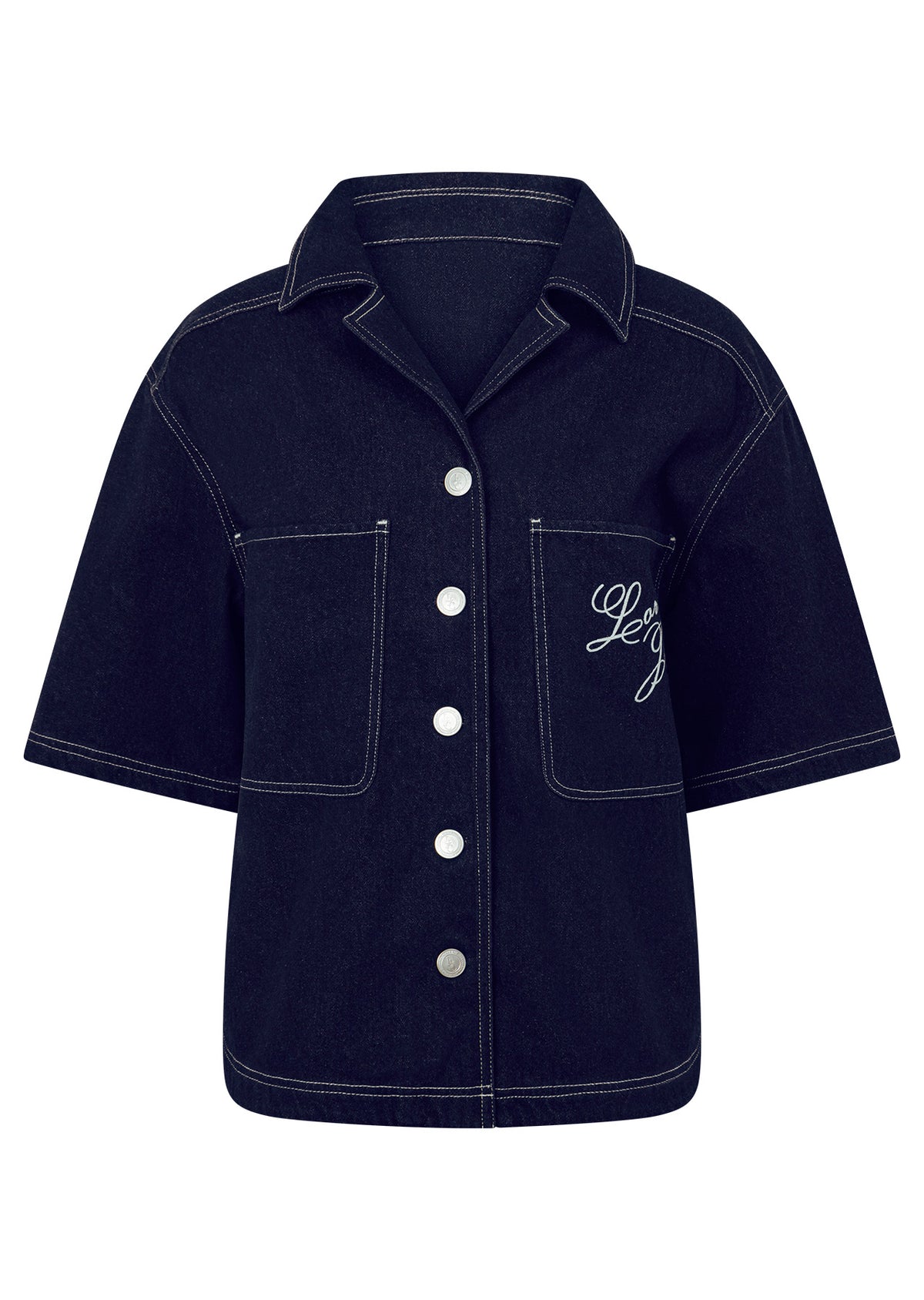 Lorna Jane Off Duty Denim Overshirt - French Navy