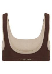 Lorna Jane Double Down Sports Bra - Truffle