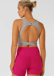 Lorna Jane Get Fit Revolution Sports Bra - Grey Marl Stripe