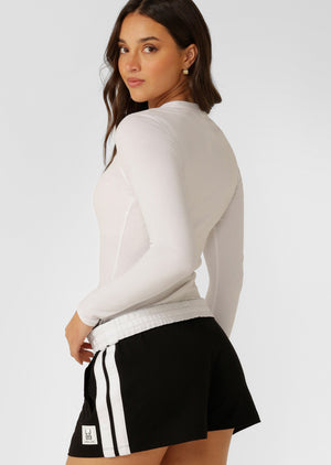 Lorna Jane Whisper Long Sleeve Rib Top - White
