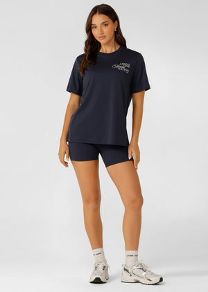 Lorna Jane Active Nation Relaxed T-Shirt - Platinum Navy