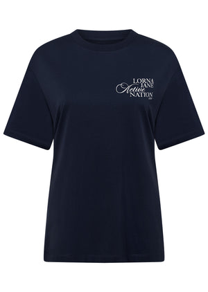 Lorna Jane Active Nation Relaxed T-Shirt - Platinum Navy