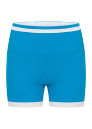 Lorna Jane Retro Rib 12cm Bike Shorts - Vista Blue