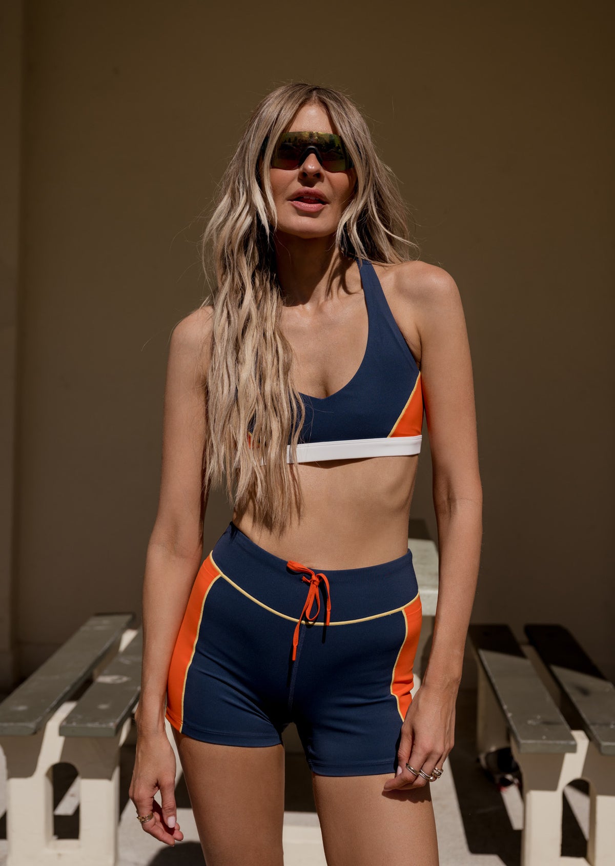 Lorna Jane Rhodes 9cm Bike Shorts - Platinum Navy
