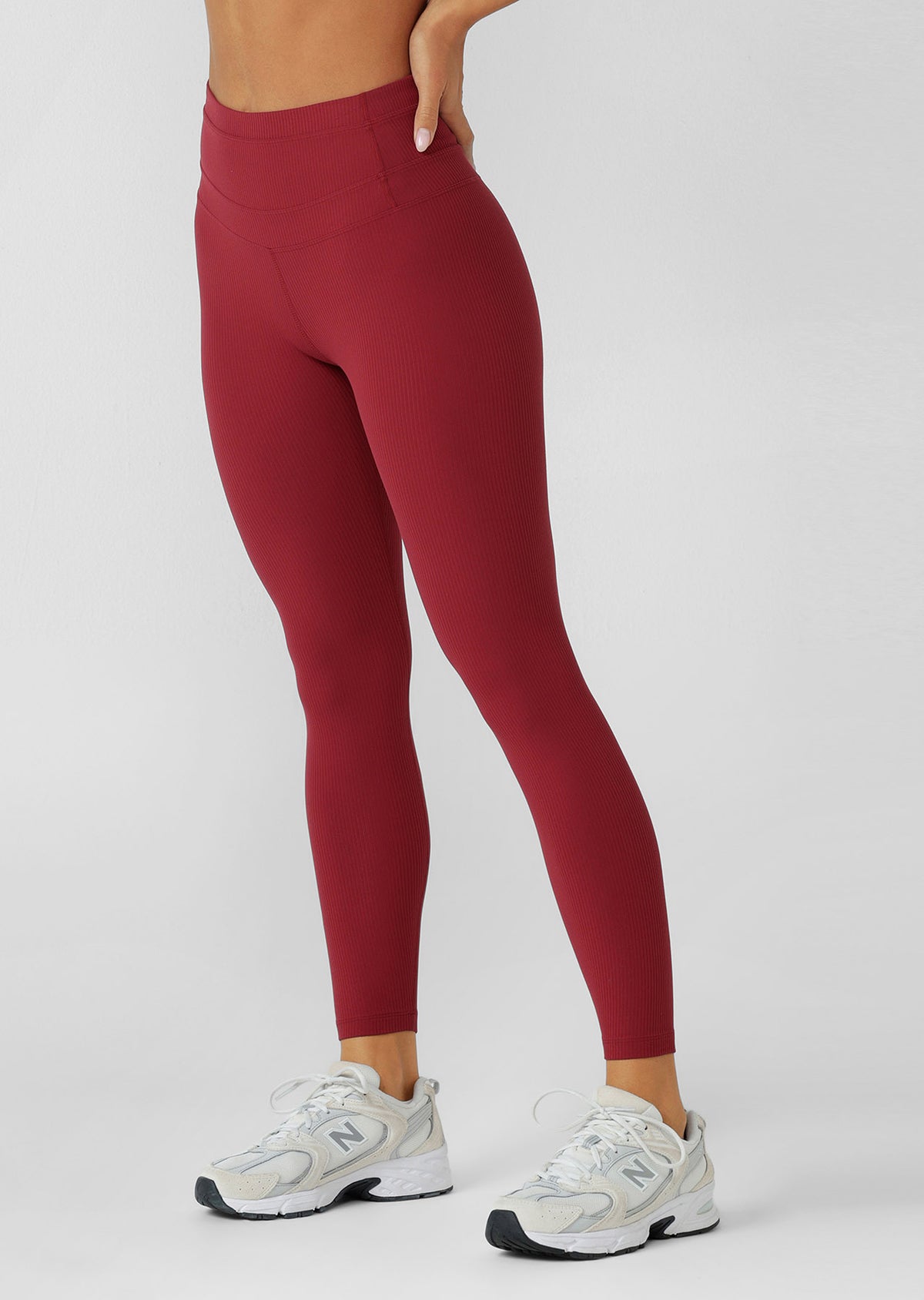 Lorna Jane Irresistible Rib Ankle Biter Leggings - Cherry