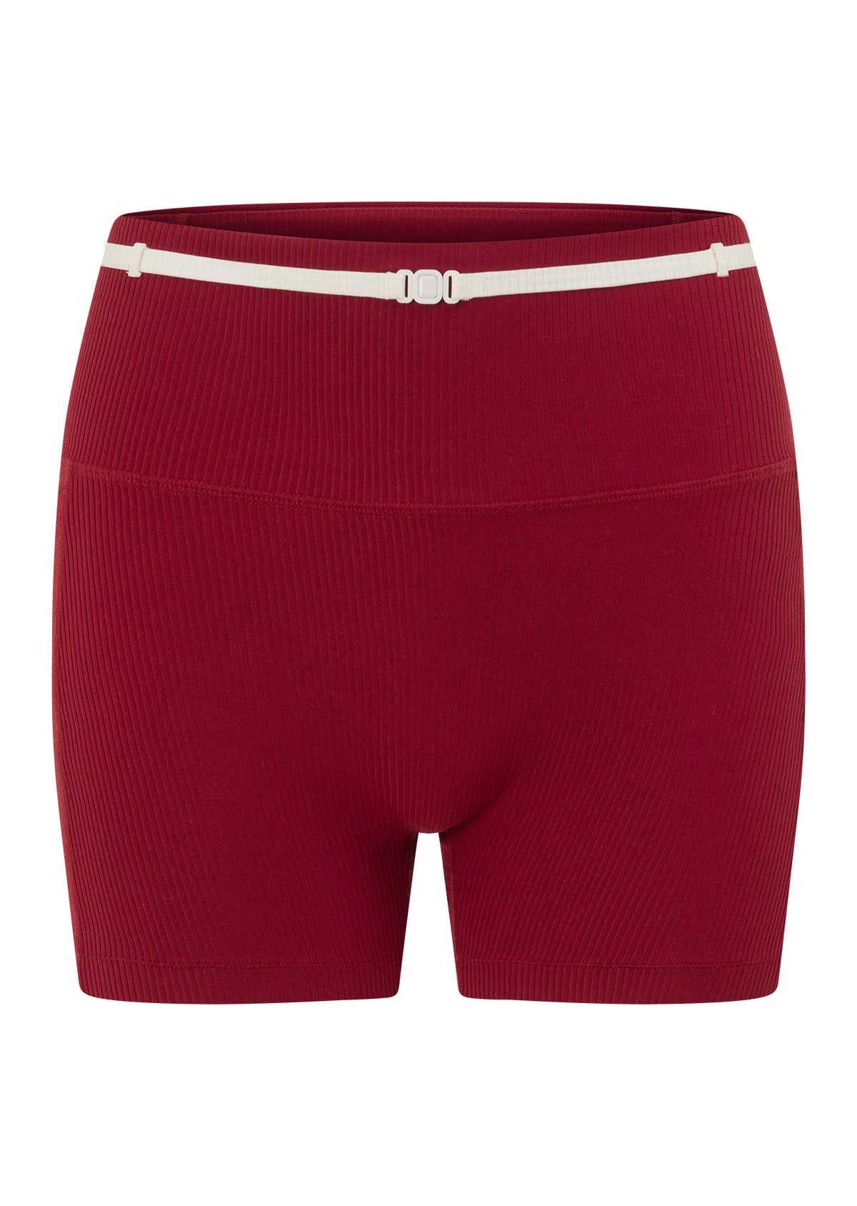 Lorna Jane Paros Rib 9cm Bike Shorts - Cherry
