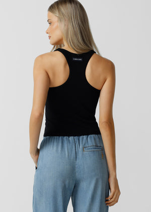 Lorna Jane Off Duty Rib Bra Tank Combo - Black