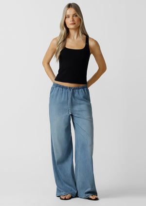 Lorna Jane Off Duty Rib Bra Tank Combo - Black