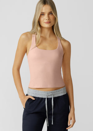 Lorna Jane Off Duty Rib Bra Tank Combo - Enchanted Pink