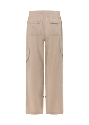Lorna Jane Linen Flashdance Wide Leg Cargo Pants - Latte