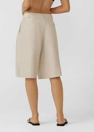 Lorna Jane Hamptons Linen Bermuda Shorts - Natural Marl