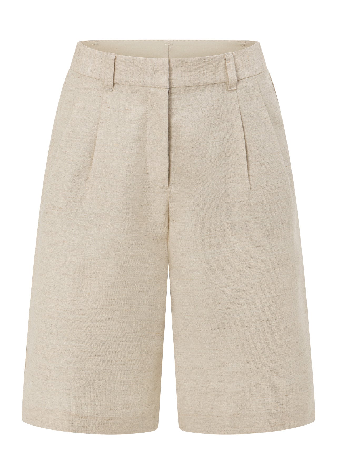 Lorna Jane Hamptons Linen Bermuda Shorts - Natural Marl