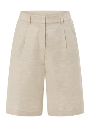 Lorna Jane Hamptons Linen Bermuda Shorts - Natural Marl