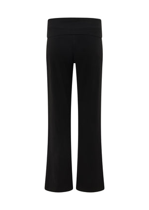 Lorna Jane Liberty Fold Over Waist Wide Leg Active Pants - Black