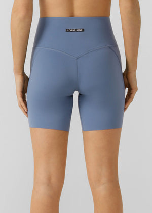 Lorna Jane Supreme Comfort Aloe Vera No Ride Pocket Bike Shorts - Frost Blue