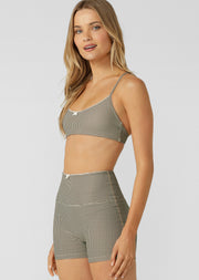 Lorna Jane Dream Maker Gingham Sports Bra - Mocha Gingham Print