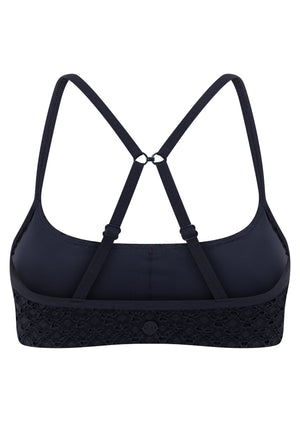 Lorna Jane Keepsake Broderie Sports Bra - Cosmic Navy