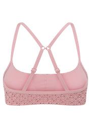 Lorna Jane Keepsake Broderie Sports Bra - Dusty Rose