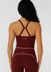 Lorna Jane Move Well Bra Tank Combo - Dark Ruby