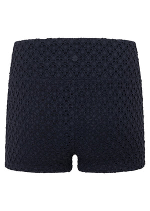 Lorna Jane Keepsake Broderie 7cm Bike Shorts - Cosmic Navy