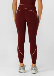 Lorna Jane Fast Pace Ankle Biter Leggings - Dark Ruby