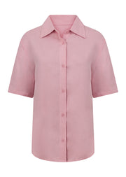 Lorna Jane Preset Linen Short Sleeve Shirt - Dusty Rose